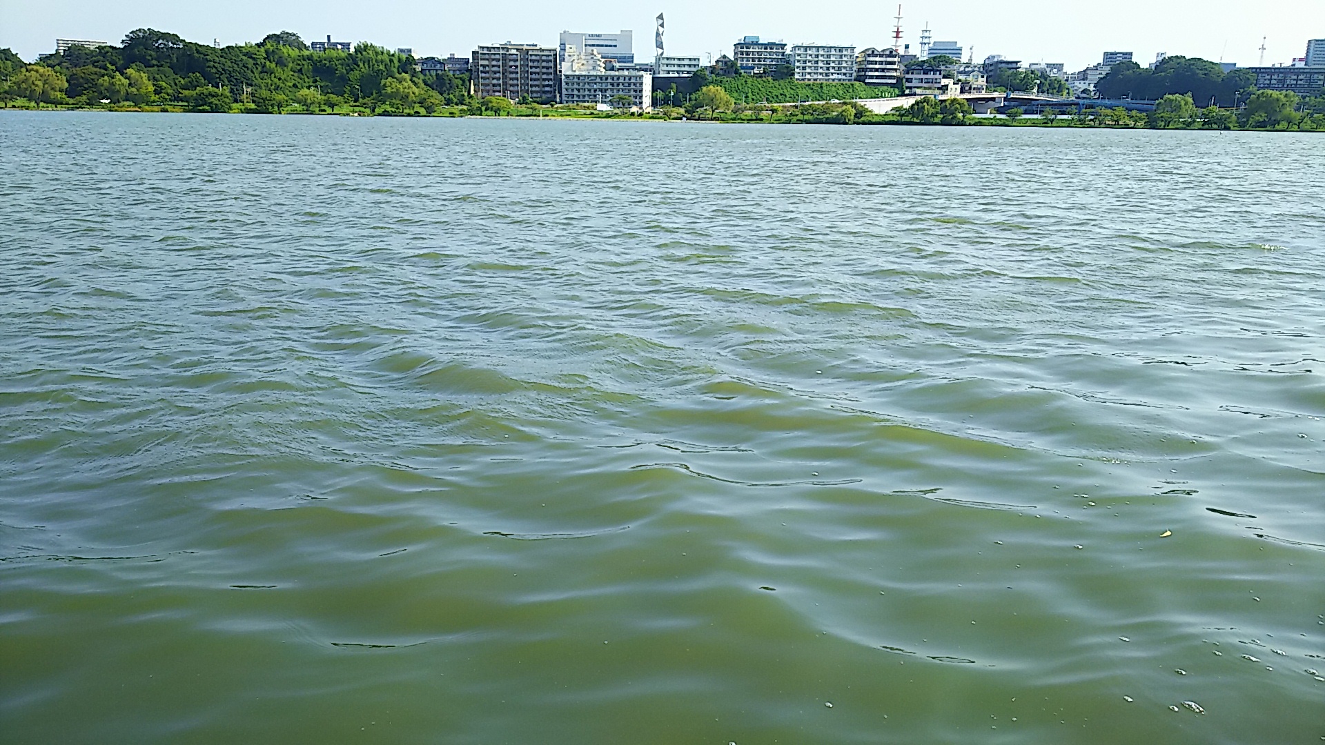 青空の下に広がる千波湖